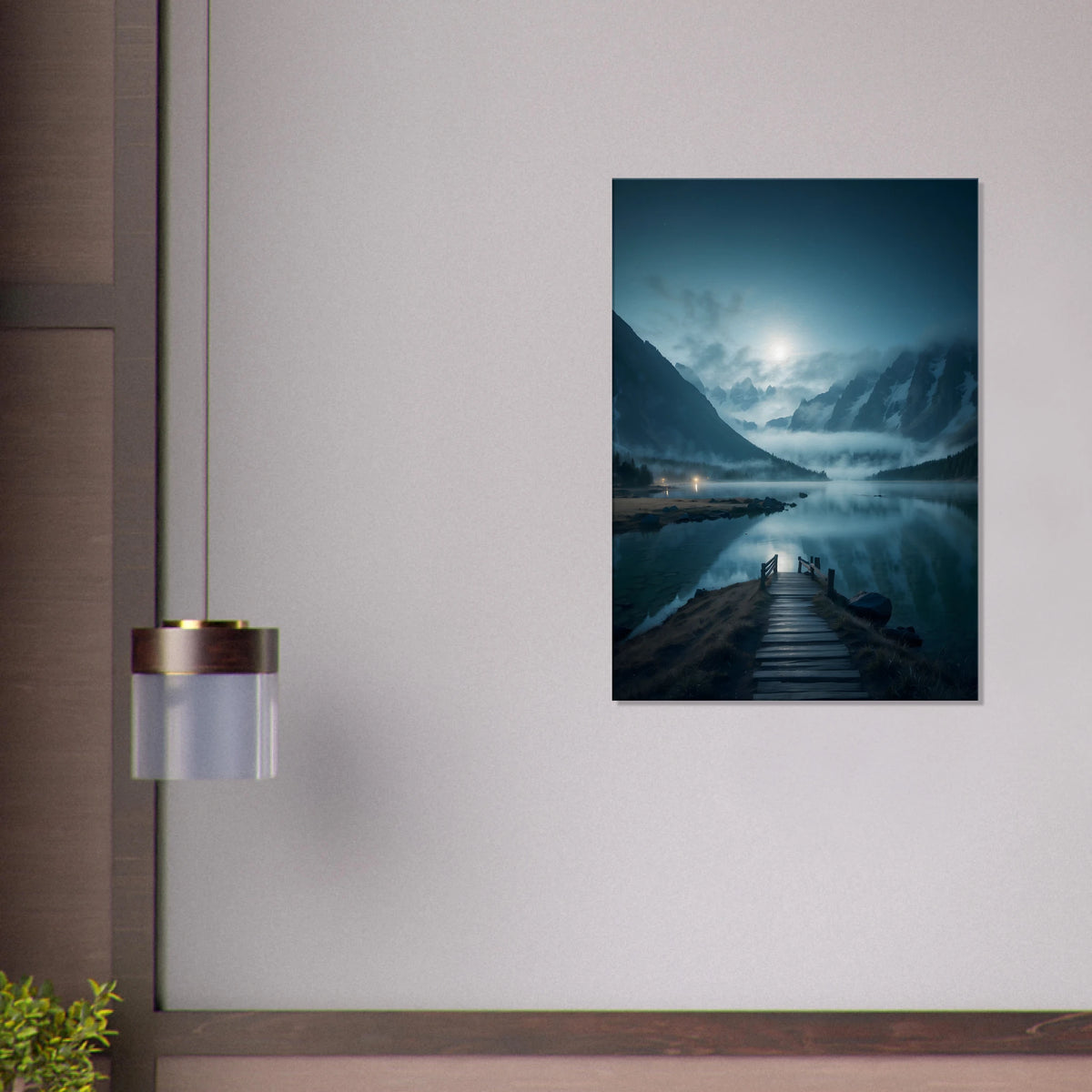 Stiller Bergsee – Leinwand im Wohnraum